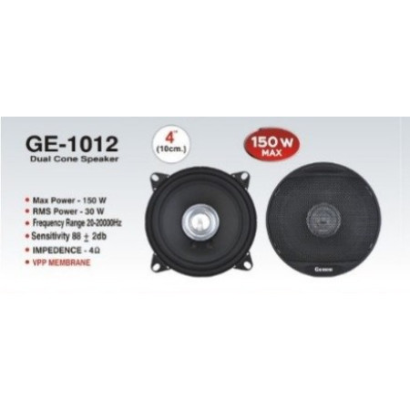 GENON 4 Inch  Dual Cone 150 Watt Speaker IMPP Cloth EdgeCone | GE 1012
